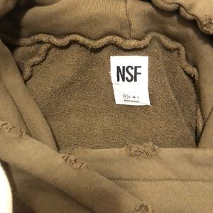 NSF sweatshirt olive worn once distressed style P